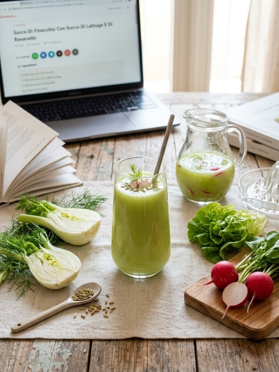 Succo Di Finocchio Con Succo Di Lattuga E Di Ravanello