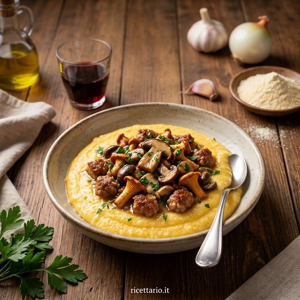 Polenta Con Salsicce E Funghi